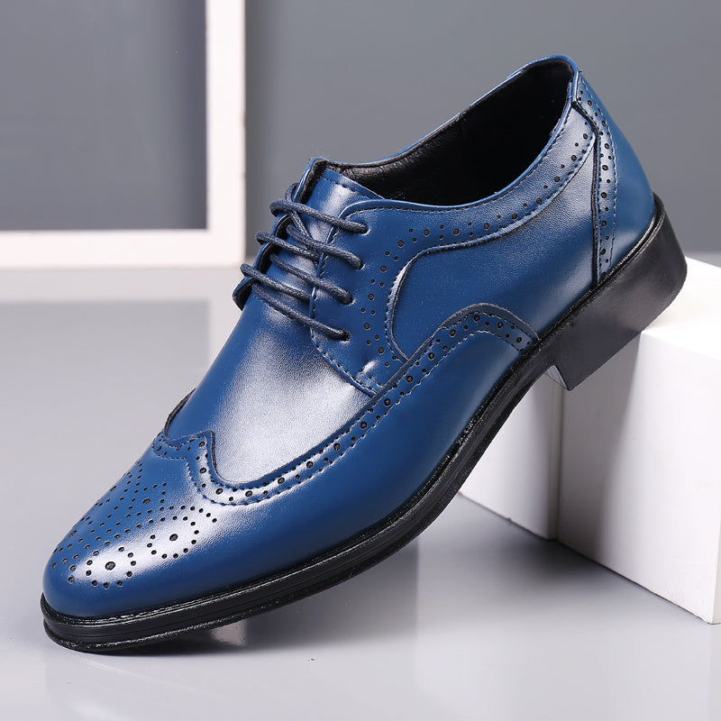 Block Carved Casual Leather Shoes For Men