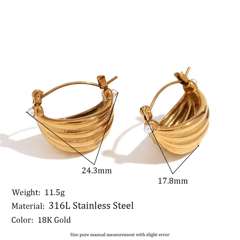 European And American Fashion Special-interest Elegance Retro Earrings Stainless Steel