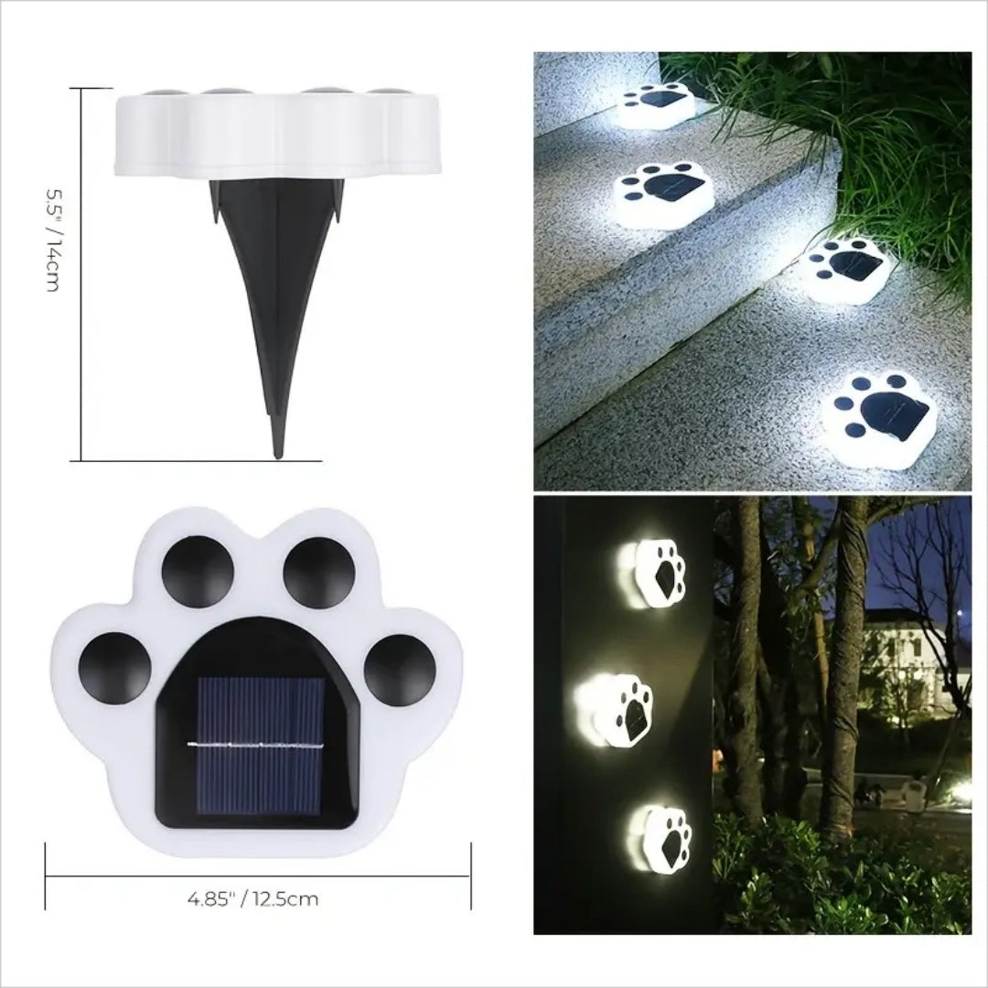 LED Solar Garden Light Outdoor Waterproof Garden Decoration Dog Cat Animal Paw Print Lights Path Lawn Lamp String Paths Light