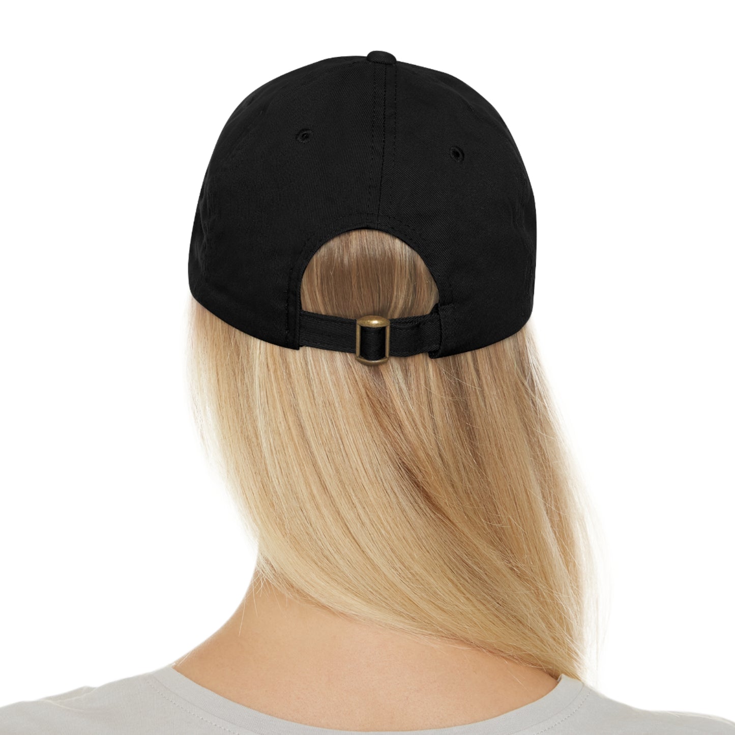 Stylish  Hat with Blue Leather Patch - Casual Summer Accessory