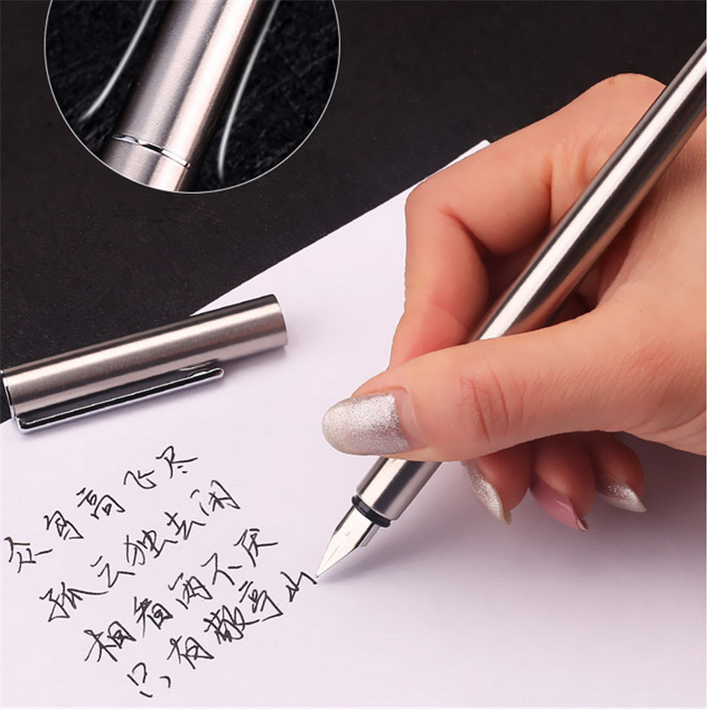 Jinhao Fountain Pen All-steel Extremely Black Metal Adult Office Gift Student Teacher