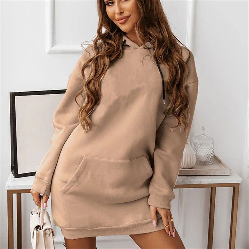 Autumn And Winter New Women's Solid Color Casual Sports Hoodie Sweater