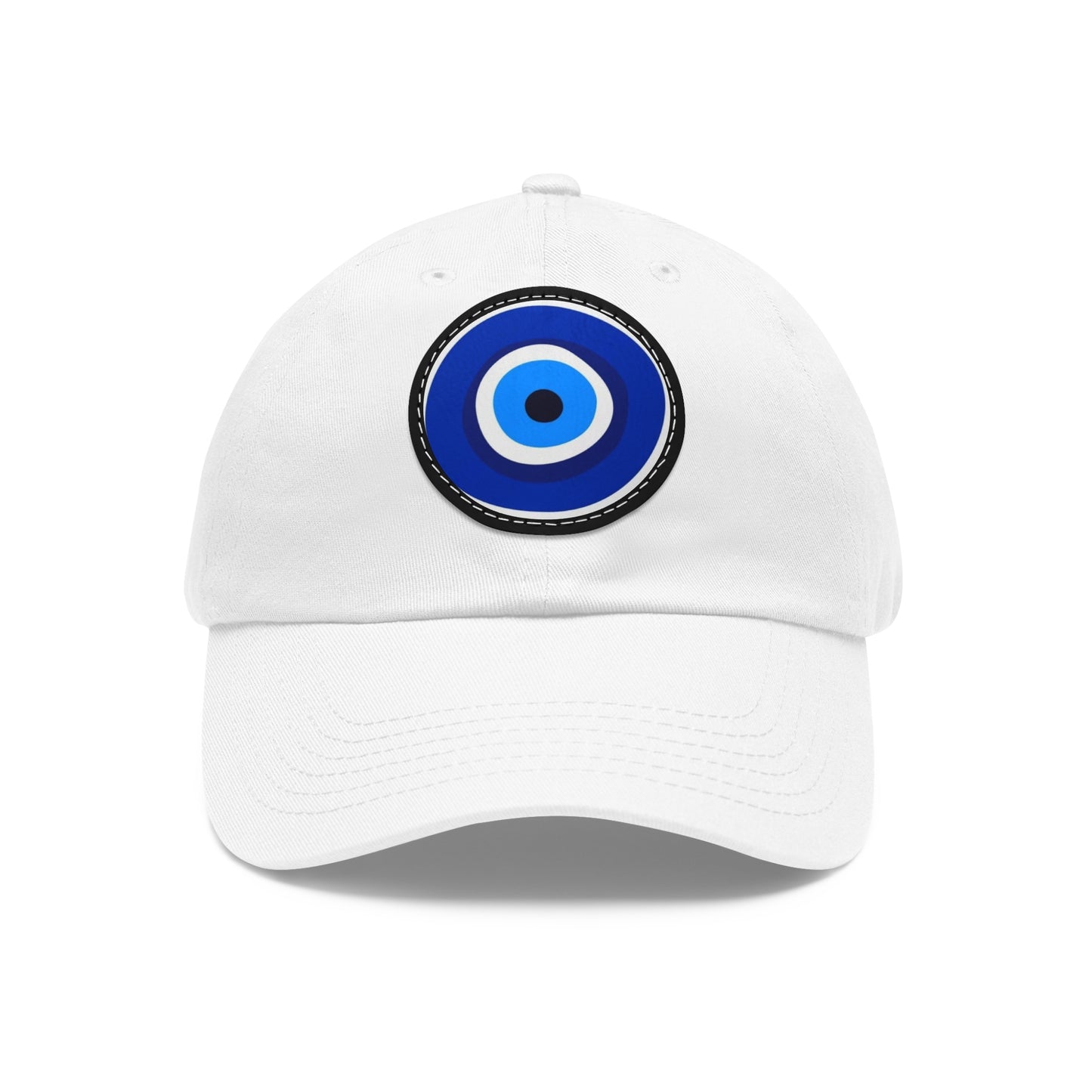 Stylish  Hat with Blue Leather Patch - Casual Summer Accessory