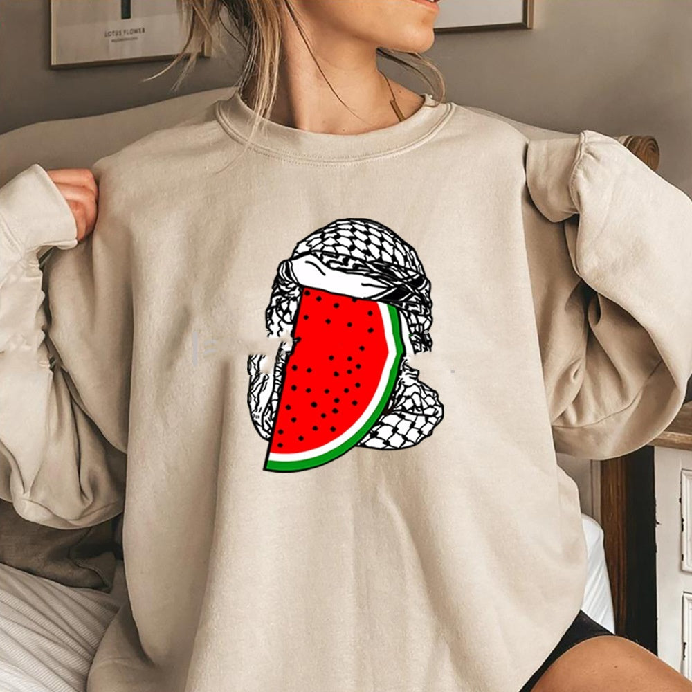 Women's Watermelon Scarf Printed Top Long Sleeve