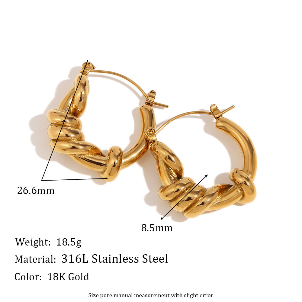 European And American Fashion Special-interest Elegance Retro Earrings Stainless Steel