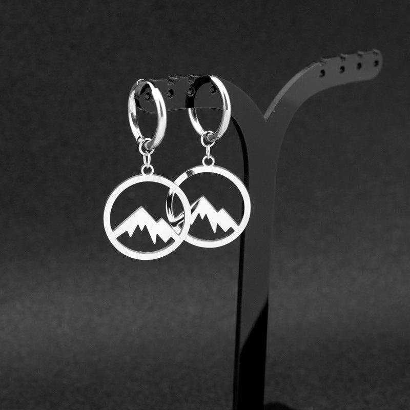 Mountain Mustard Seed Belief Mobile Mountain Stainless Steel Material Gift Earrings