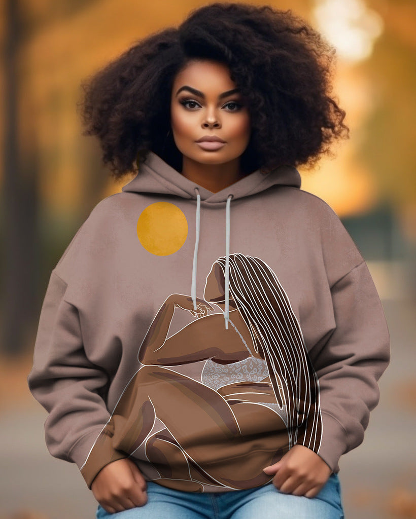 Women's Creative Casual Printed Autumn Winter Hoodie