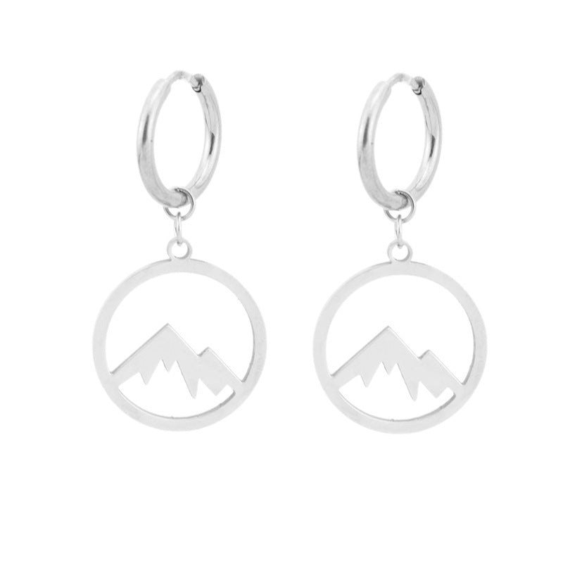 Mountain Mustard Seed Belief Mobile Mountain Stainless Steel Material Gift Earrings