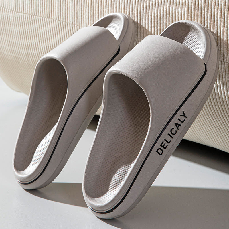 Thick-soled Lightweight Height Increasing Non-slip Striped Slippers