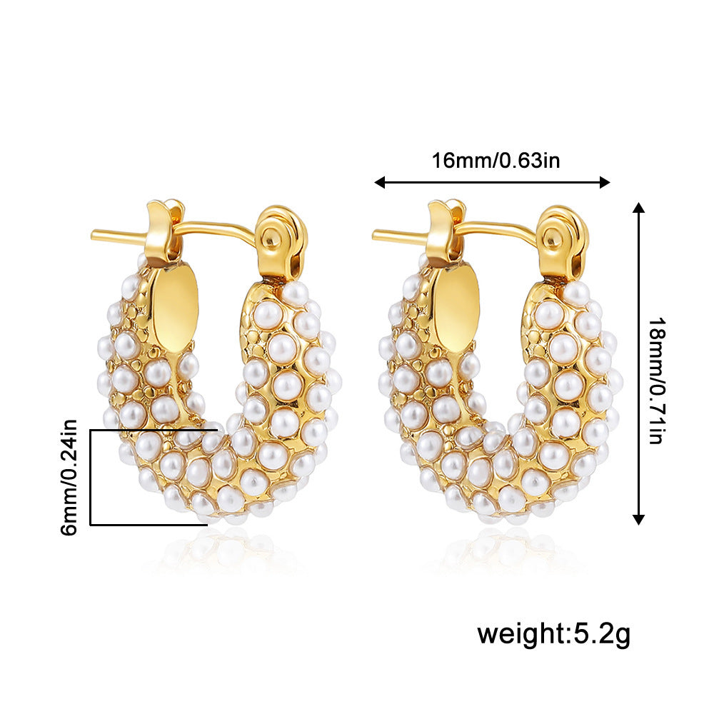 Stainless Steel 18K Gold Plating Twist-knot Earrings With Diamonds