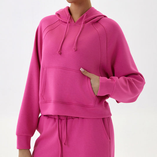 Fashion Casual Exercise Sweater Hooded Loose Top