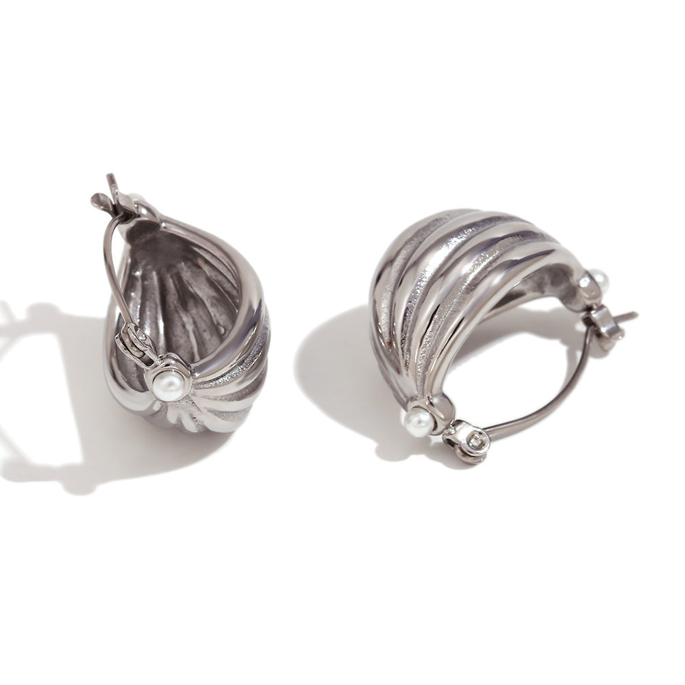 European And American Fashion Special-interest Elegance Retro Earrings Stainless Steel