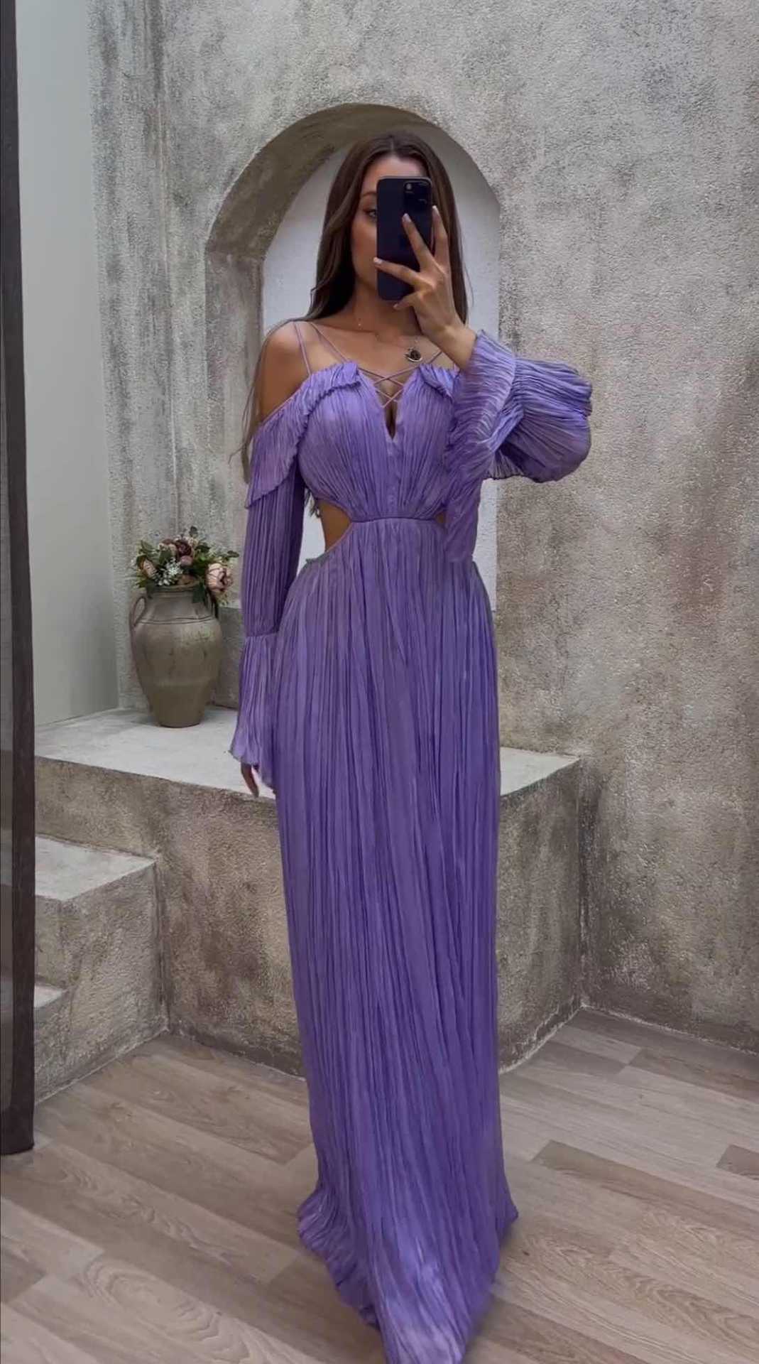 Women's Long Sleeve Dress Sexy Sling