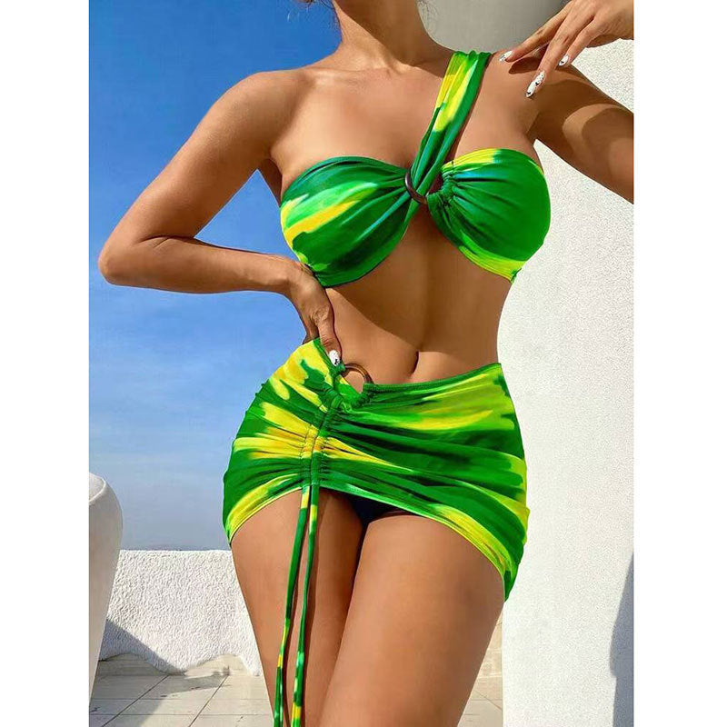 Gradient Color Three-piece Bikini Fashion Shoulder