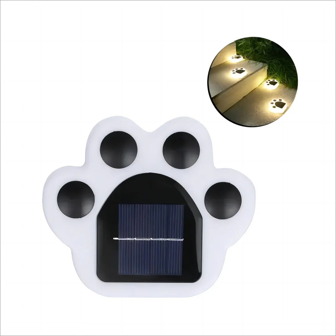 LED Solar Garden Light Outdoor Waterproof Garden Decoration Dog Cat Animal Paw Print Lights Path Lawn Lamp String Paths Light