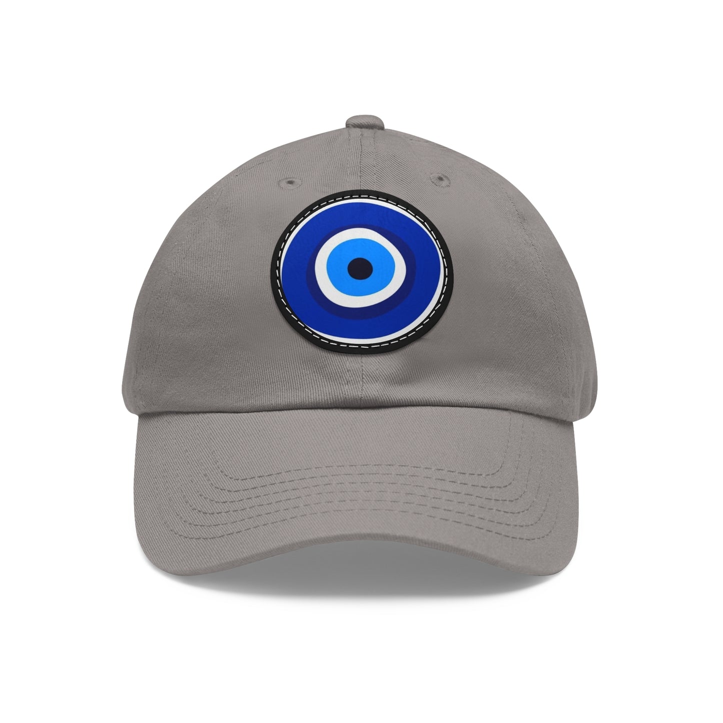 Stylish  Hat with Blue Leather Patch - Casual Summer Accessory