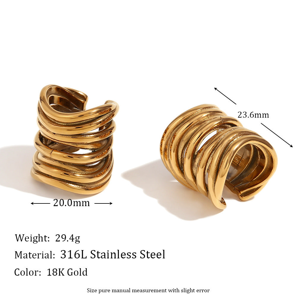 European And American Fashion Special-interest Elegance Retro Earrings Stainless Steel