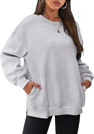 Women's Round Neck Pullover Oversized Loose Velvet Long Sleeve Sweatshirt