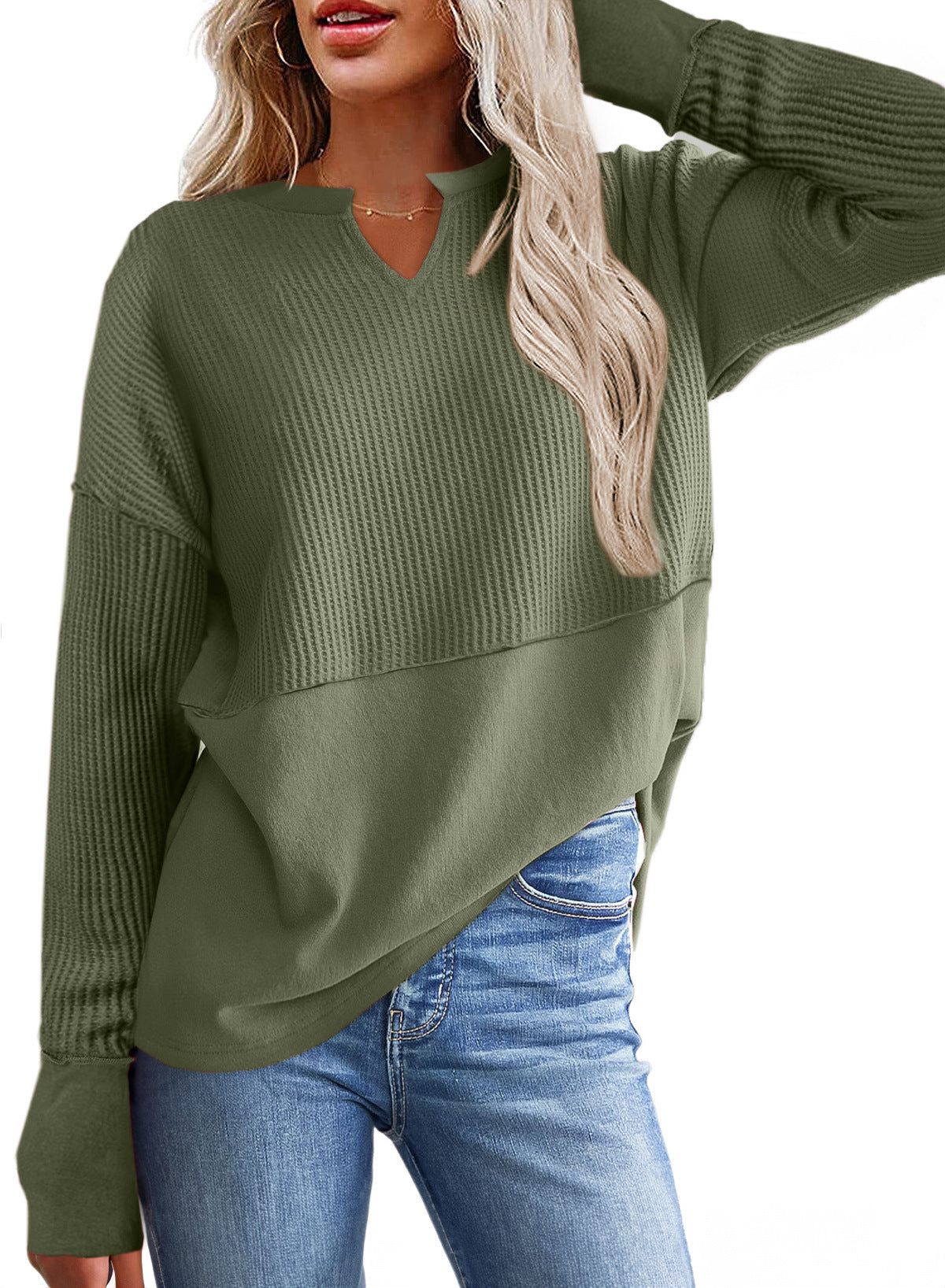 Autumn And Winter New Solid Color Loose Sweater Women's Top