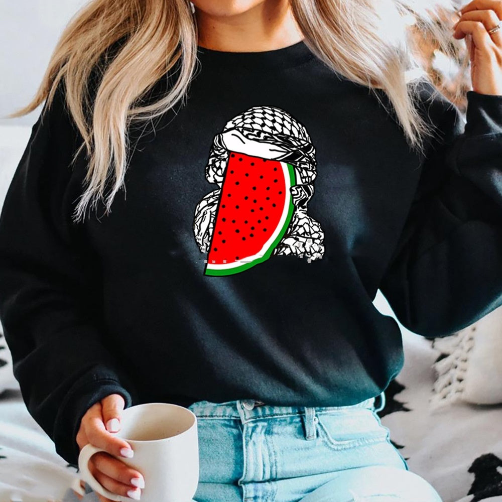 Women's Watermelon Scarf Printed Top Long Sleeve