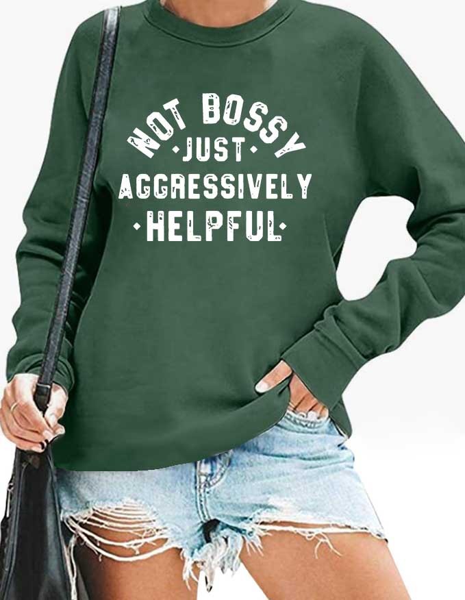 Women's Printed Loose Round Neck Long Sleeve Sweater