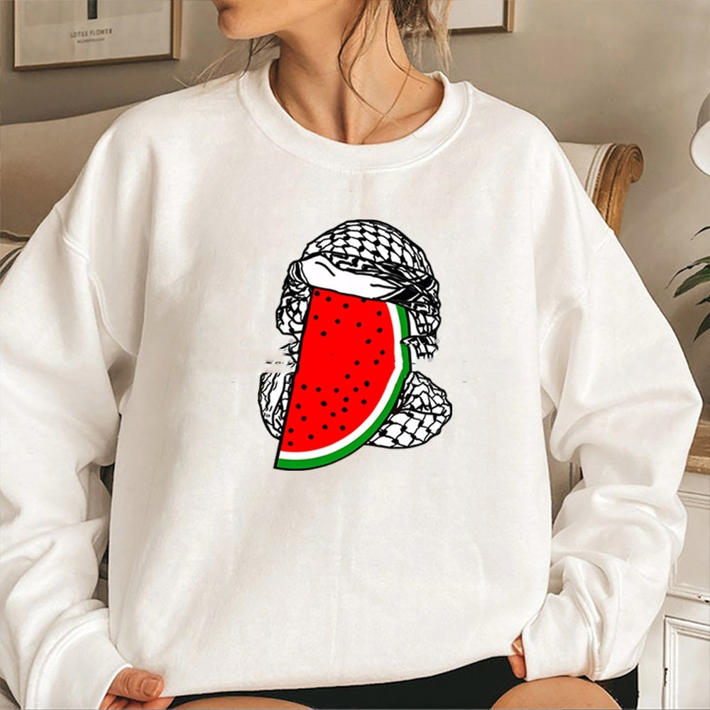 Women's Watermelon Scarf Printed Top Long Sleeve