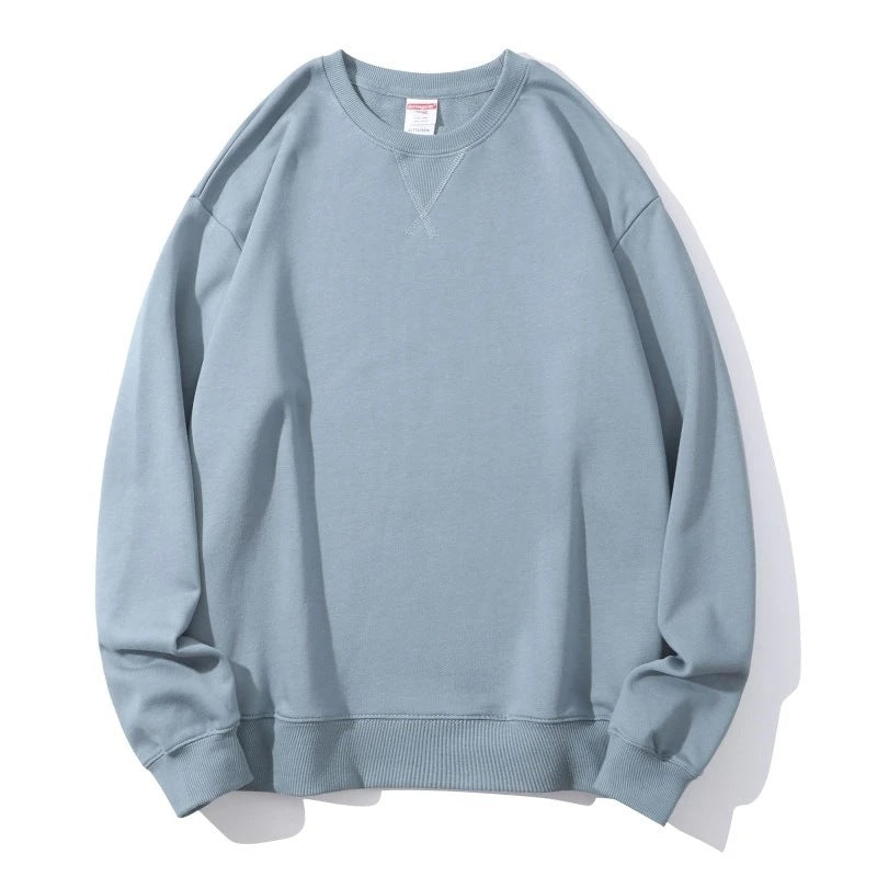 Cotton Heavy Terry Round Neck Men's Sweater Inverted Triangle