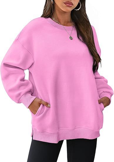 Women's Round Neck Pullover Oversized Loose Velvet Long Sleeve Sweatshirt