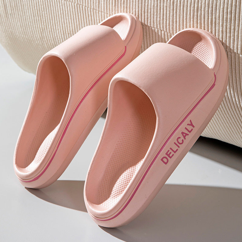 Thick-soled Lightweight Height Increasing Non-slip Striped Slippers