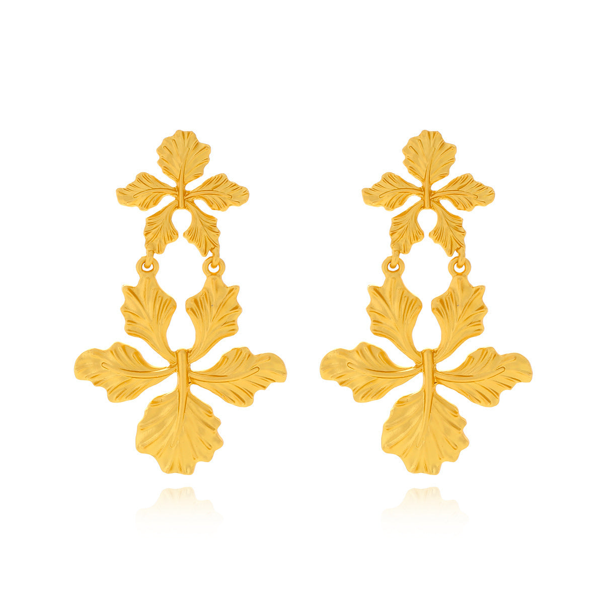 Eye-catching Hollow Matte Gold Laminated Flowers