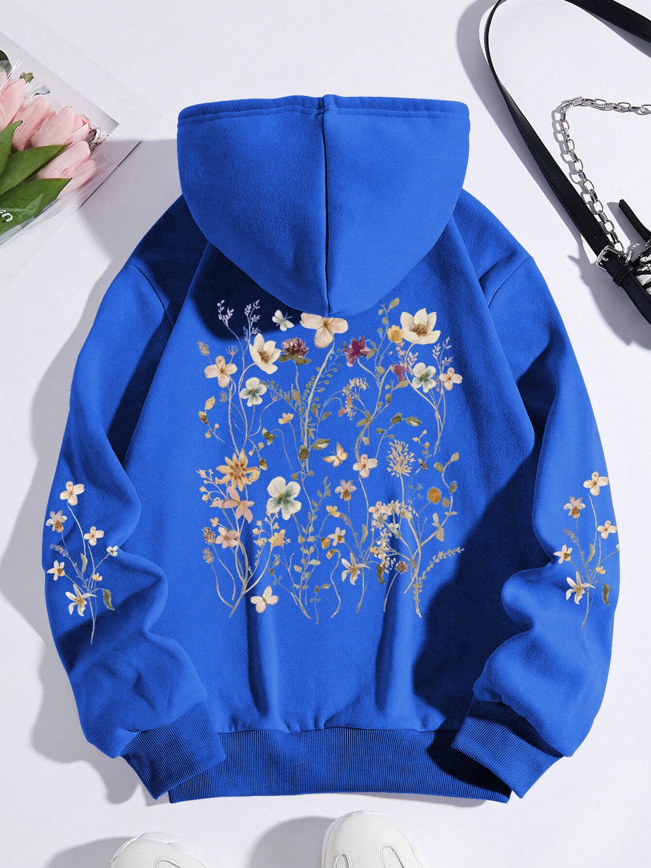 Women's Colorful Flower Print Sweatshirt Sweater