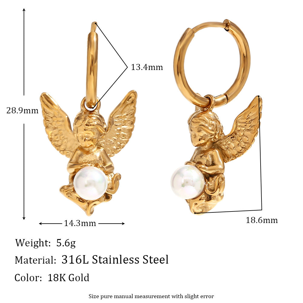 European And American Fashion Special-interest Elegance Retro Earrings Stainless Steel