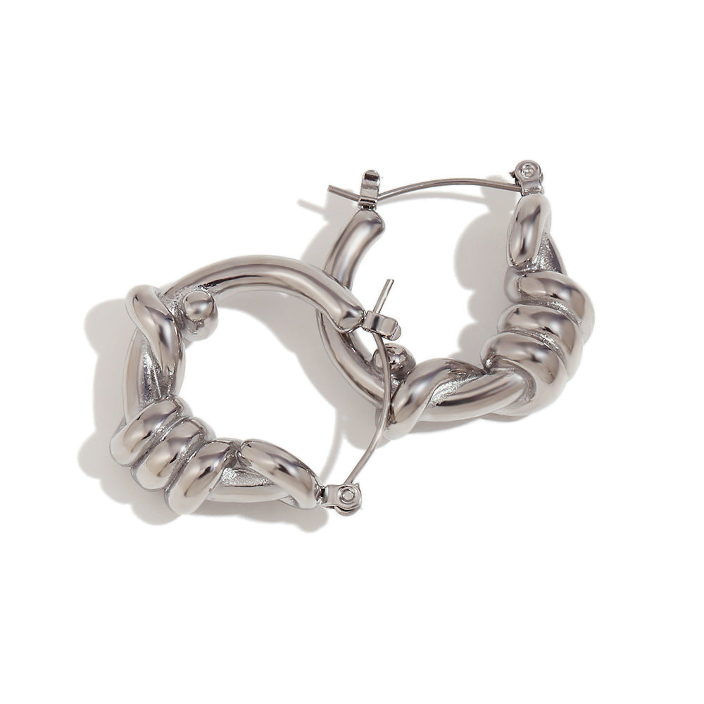 European And American Fashion Special-interest Elegance Retro Earrings Stainless Steel