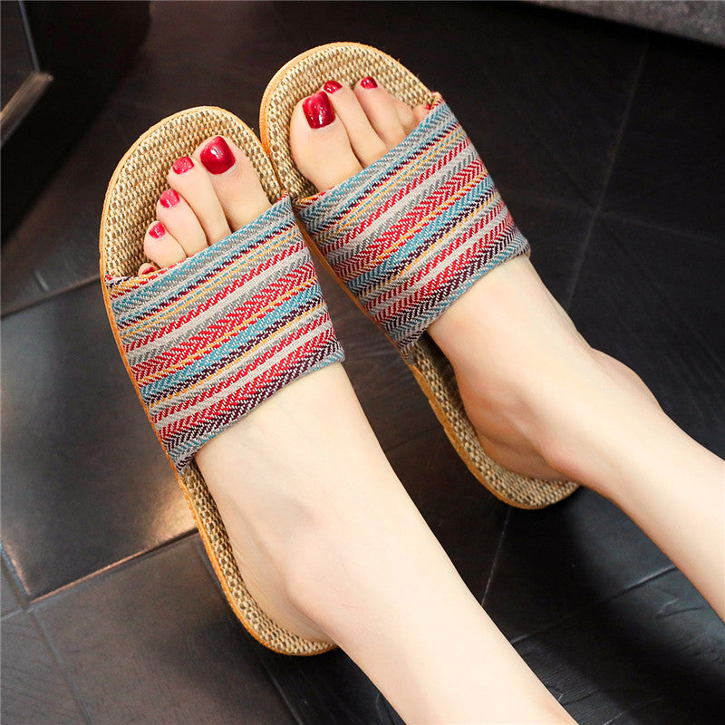 Home Linen Slippers Printed Cute Fashion