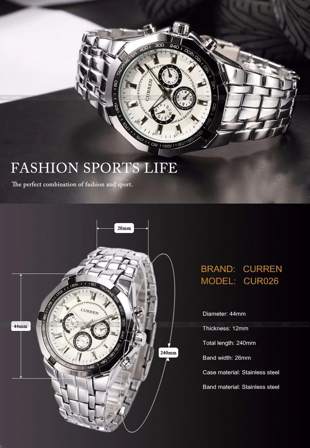 New CURREN Watches Men Top Luxury Brand Hot Design Military Sports Wrist watches Men Digital Quartz Men Full Steel Watch