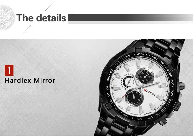 New Curren Luxury Brand Watches Men Quartz Fashion Casual Male Sports Watch Full Steel Military Watches Relogio Masculino