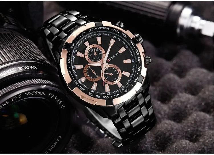 New Curren Luxury Brand Watches Men Quartz Fashion Casual Male Sports Watch Full Steel Military Watches Relogio Masculino