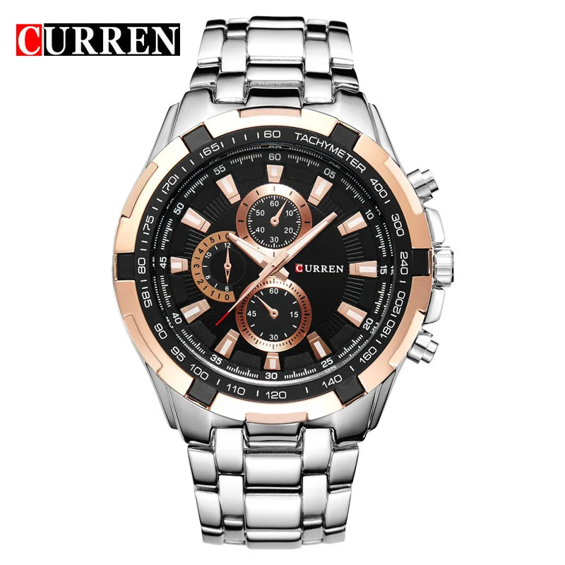 New Curren Luxury Brand Watches Men Quartz Fashion Casual Male Sports Watch Full Steel Military Watches Relogio Masculino