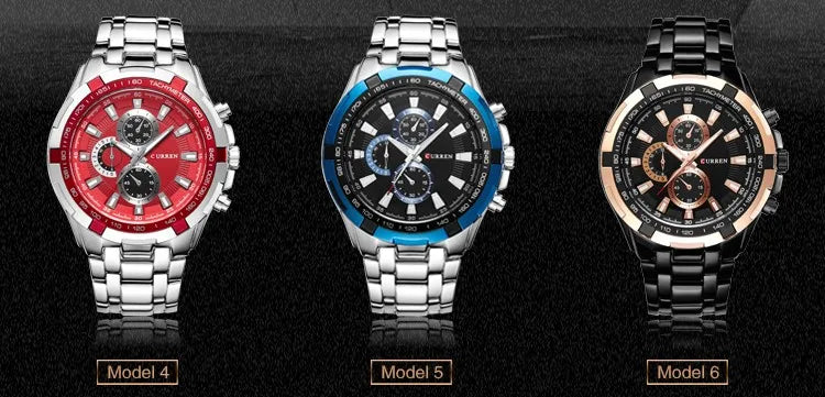 New Curren Luxury Brand Watches Men Quartz Fashion Casual Male Sports Watch Full Steel Military Watches Relogio Masculino