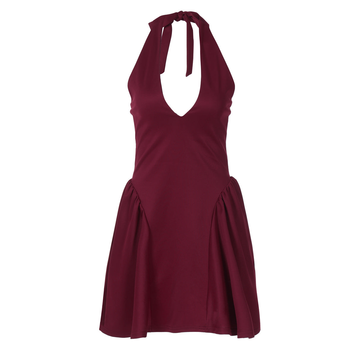 New Solid Color Sleeveless Waist Slimming Dress