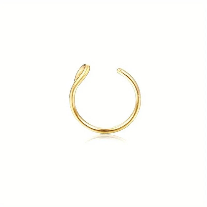 Drperfect Stainless Steel Fake Nose Rings Faux Septum Piercing Clip on Nose Septum Ring Faux Non-Pierced Nose Rings Earrings