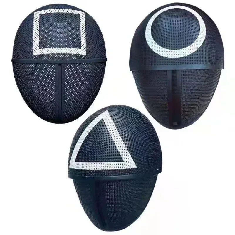 Cosplay Mask Props Square Circle Triangle Pattern Full Face Party Masks Role Play Classic Costume From Korean TV