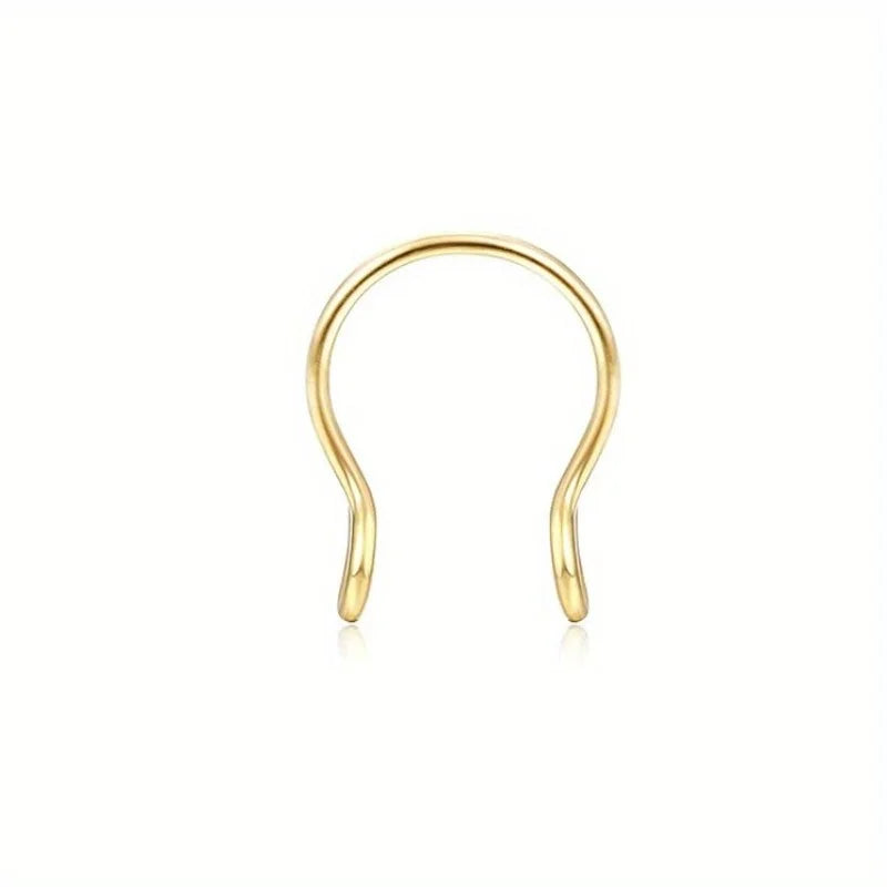 Drperfect Stainless Steel Fake Nose Rings Faux Septum Piercing Clip on Nose Septum Ring Faux Non-Pierced Nose Rings Earrings