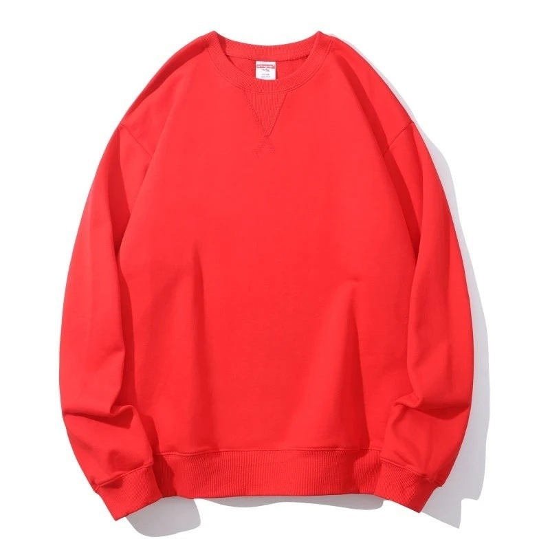 Cotton Heavy Terry Round Neck Men's Sweater Inverted Triangle