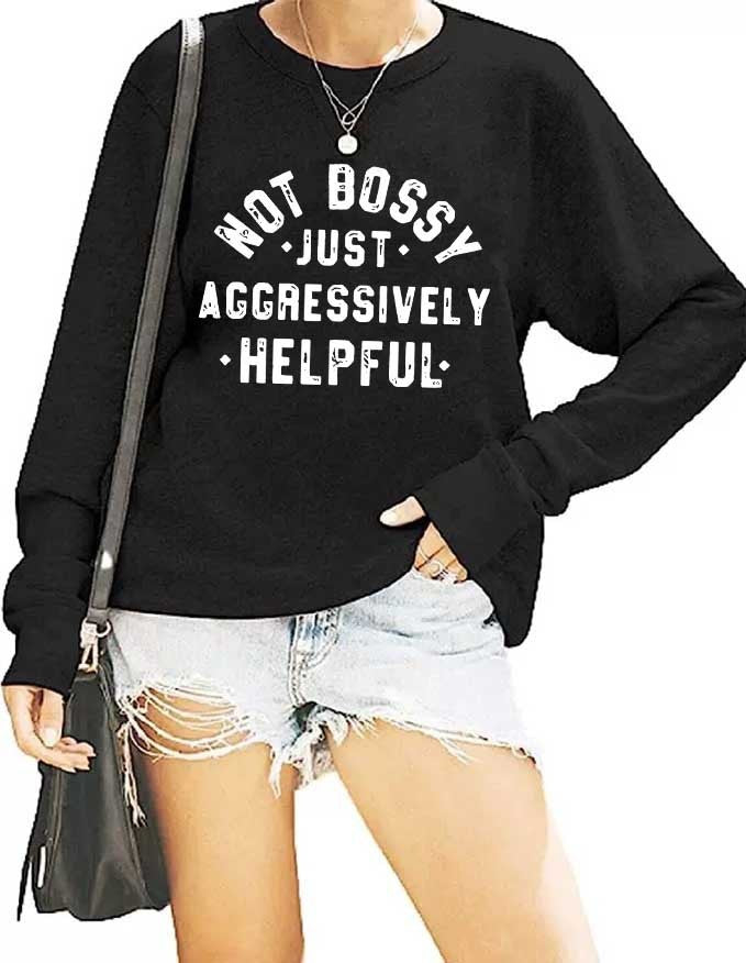 Women's Printed Loose Round Neck Long Sleeve Sweater