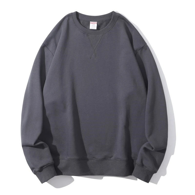 Cotton Heavy Terry Round Neck Men's Sweater Inverted Triangle