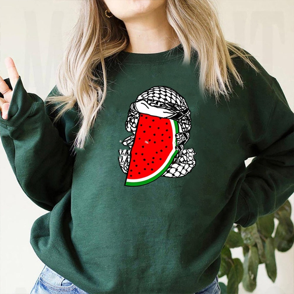 Women's Watermelon Scarf Printed Top Long Sleeve