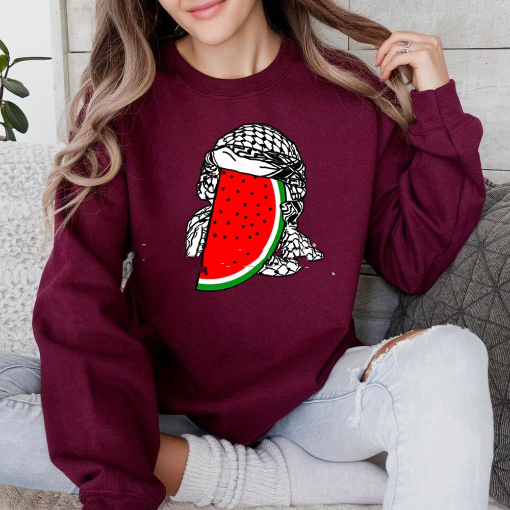 Women's Watermelon Scarf Printed Top Long Sleeve