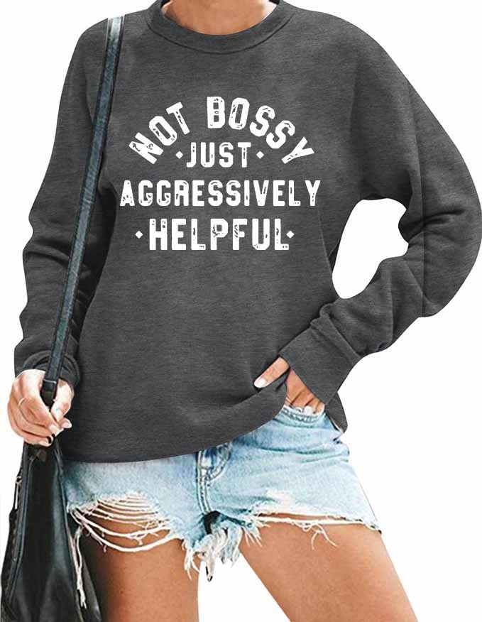 Women's Printed Loose Round Neck Long Sleeve Sweater