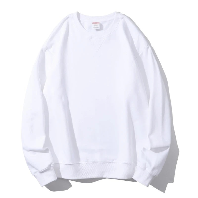 Cotton Heavy Terry Round Neck Men's Sweater Inverted Triangle